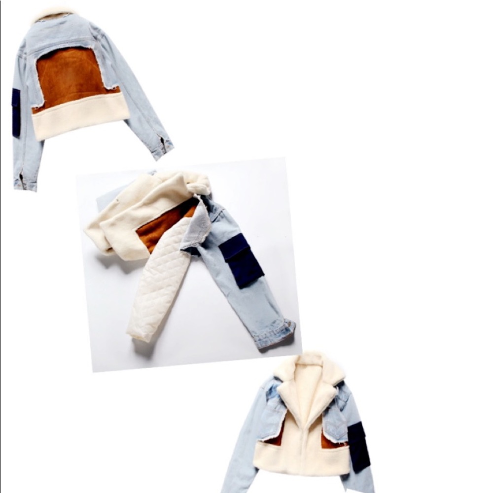 Two Of a Kind Denim Fluffy Jacket